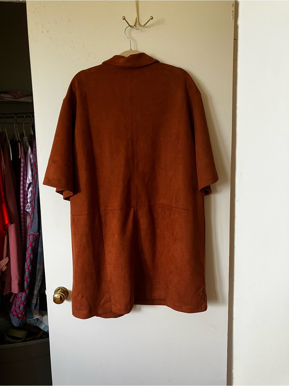 Eloquii Burnt Orange Suede Shirt Dress - Picture 5 of 7